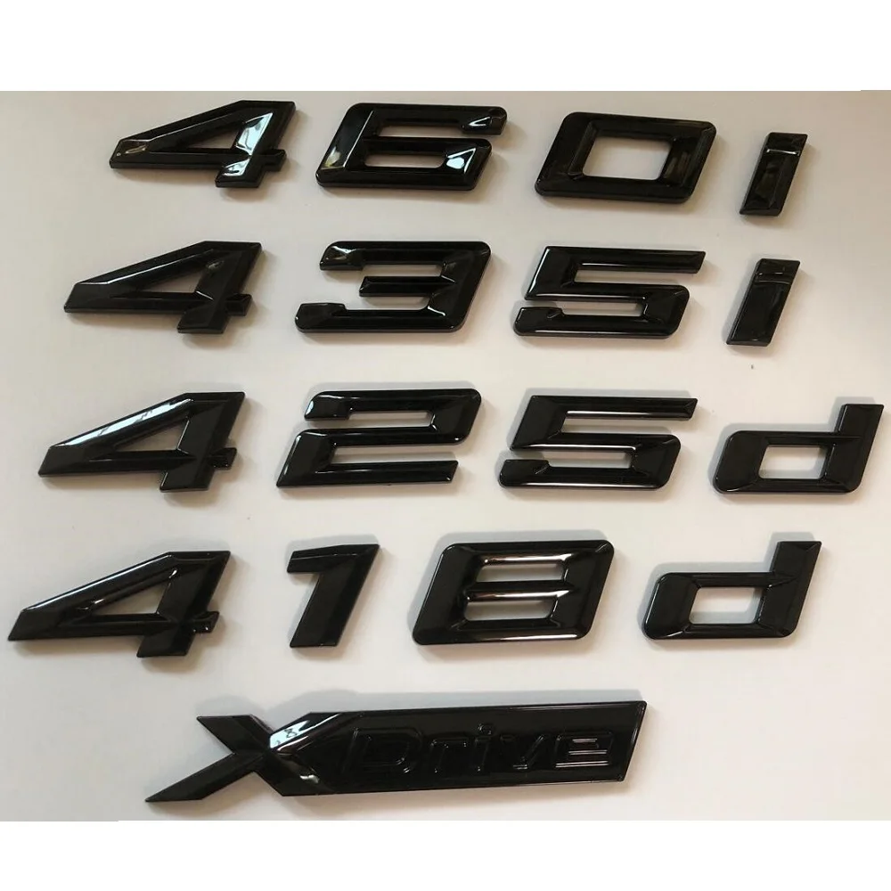 

Shiny Gloss Black Letters for BMW F33 F82 F83 XDrive 418i 420i 425i 428i 430i 435i 440i 418d 425d 428d 430d 440d Emblems Symbols