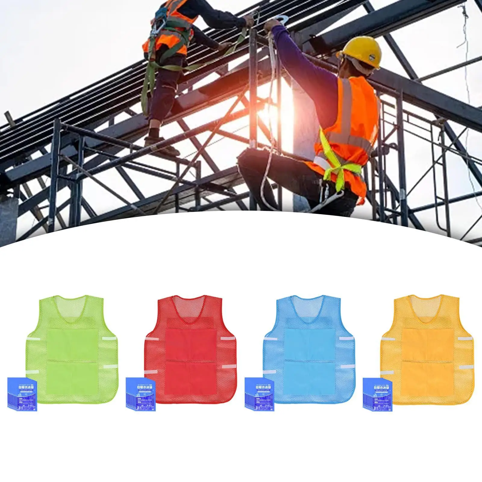 Summer Cooling Vest Lightweight Adjustable with 8 Ice Packs for Outside Motorcycle Gardening Hot Weather Working Fishing