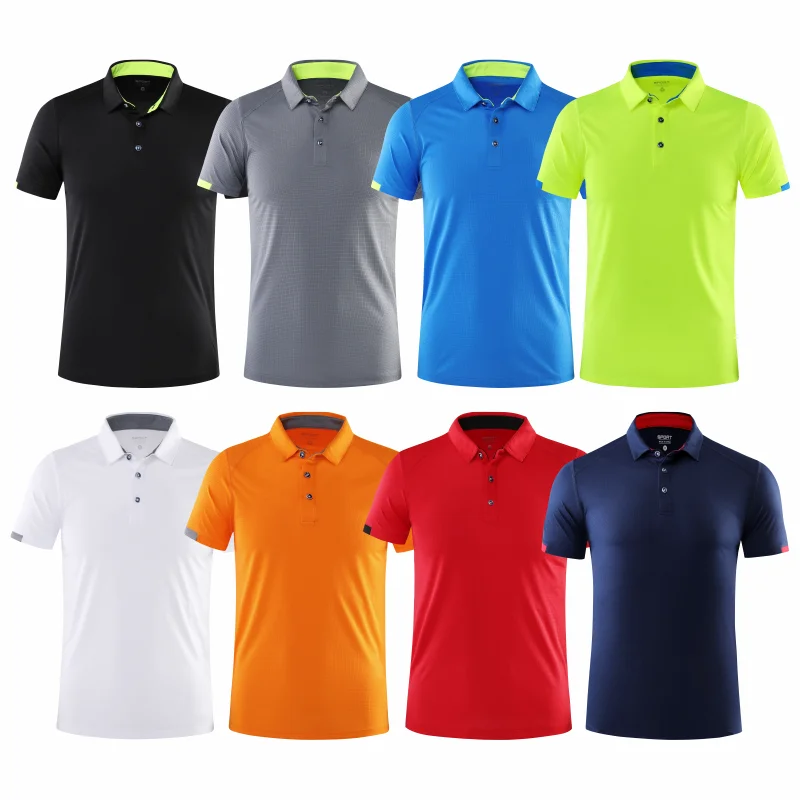 Camisa polo esportiva de secagem rápida, fitness, ciclismo, respirável, logotipo personalizado, impressão, design bordado