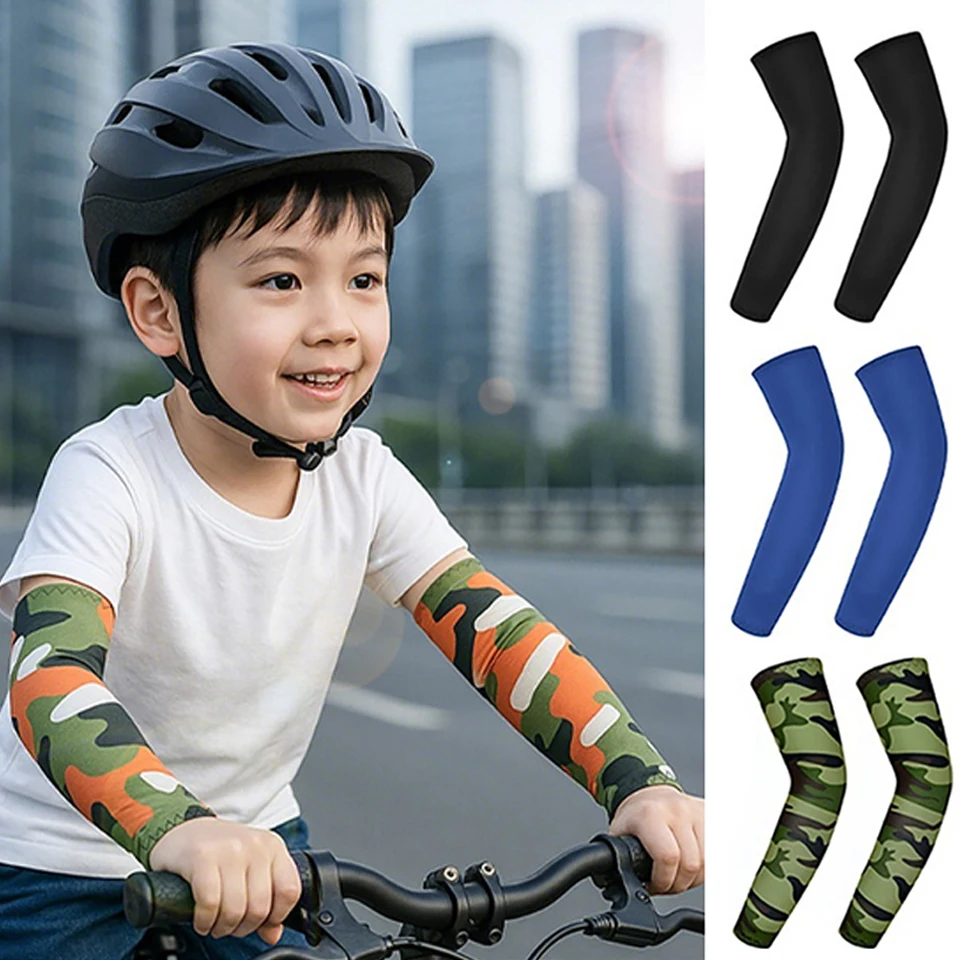 GTUBIKE Sports Cooling Arm Sleeves Children's Basketball Cycling Arm Covers Outdoor Sports Mosquito and UV Protection Sleeves