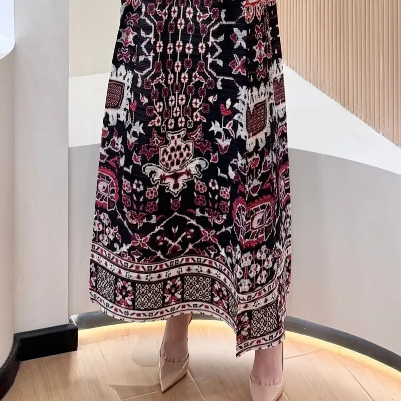 KAF Ethno-Druck-Maxikleid, Vintage-inspiriertes Langarm-Boho-Kleid für Damen, perfekte böhmische Freizeitstile, grenzüberschreitende Mode