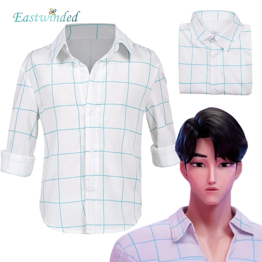Niños Demon Hunter of KPop Jinu Cosplay Saja niños camisa a cuadros blanca niños Halloween disfraz de juego de rol trajes carnaval fiesta Top