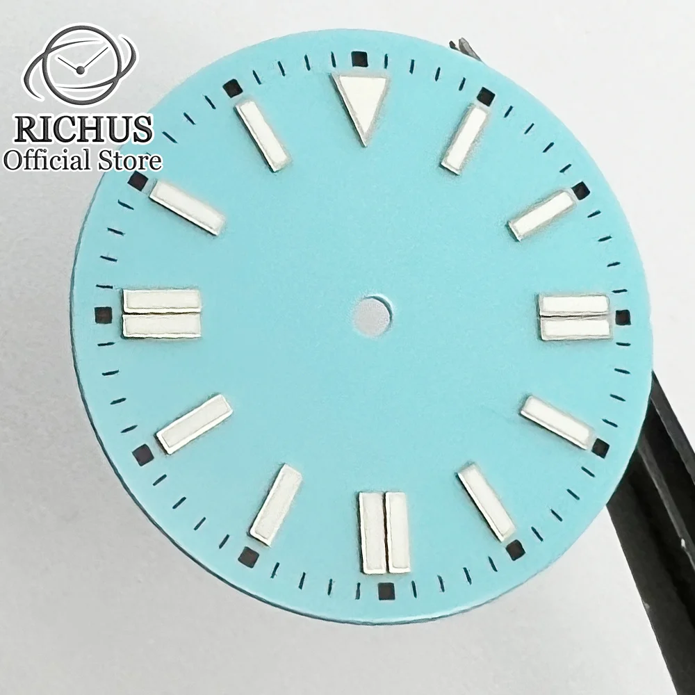 RICHUS 28.5mm/31mm NH35 Watch dial watch sterile dial Blue luminous  fit NH35 NH36 ETA2824 2836 Miyota82 DG2813 3804 movement