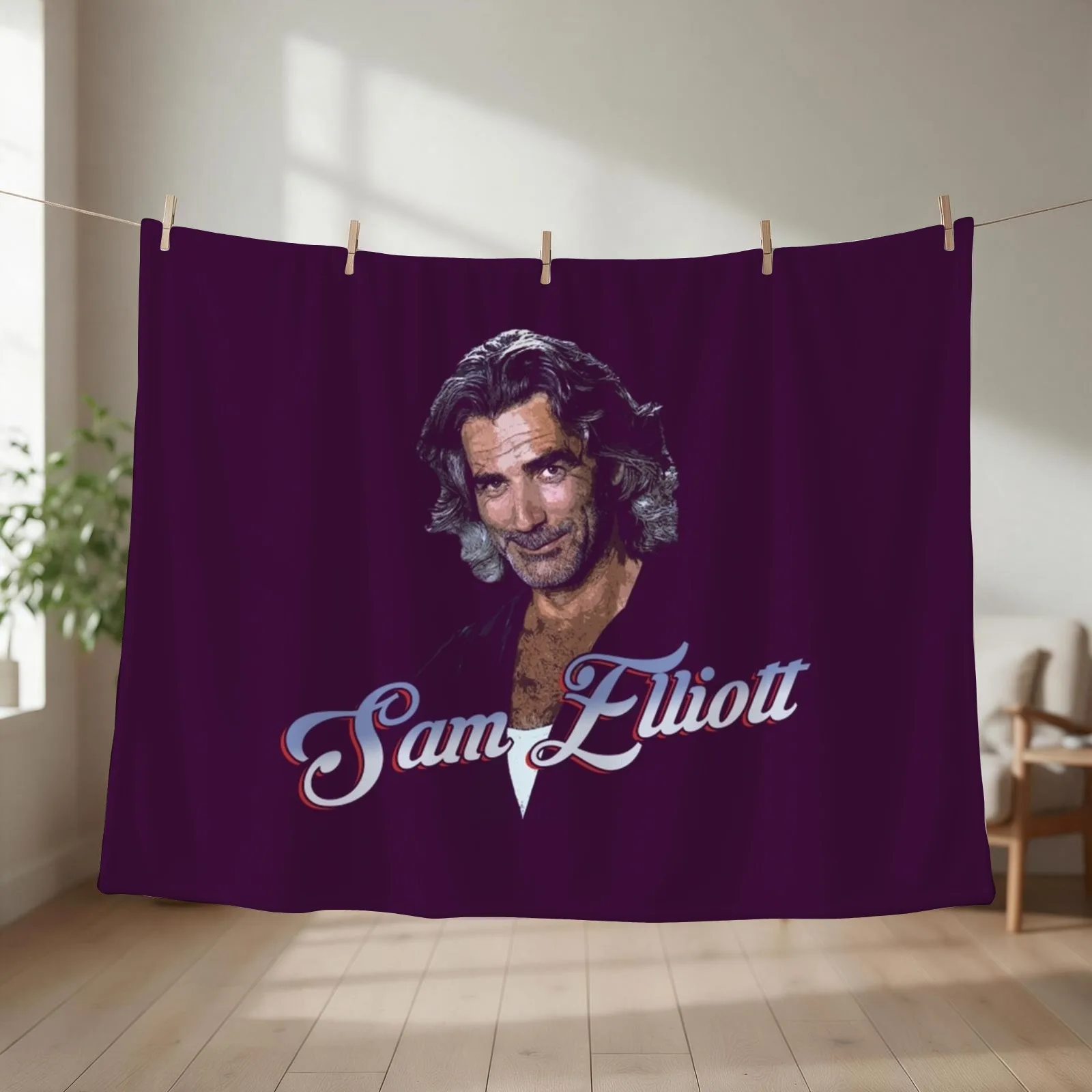 New Sam Elliott T-ShirtSam Elliott as Wade Garrett from Roadhouse Throw Blanket