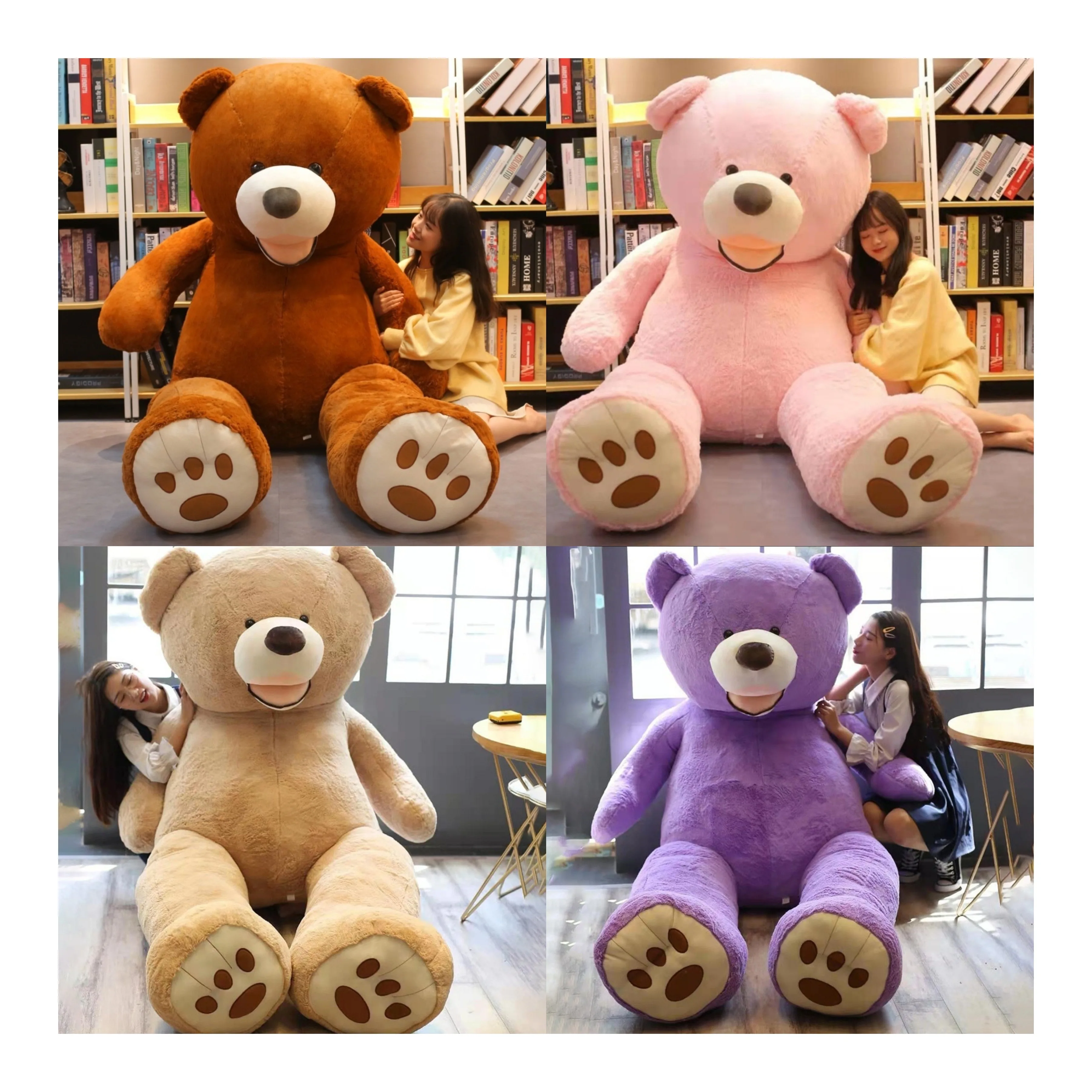 Toy Large Size Huge Giant Stuffed Big Teddy Bear Custom Valentine's Day Cute Teddy Bear Doll Animal Doll Plush Custom
