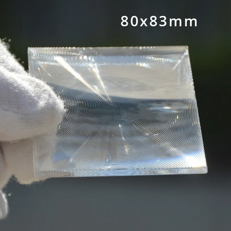 80X83MM PMMA Fresnel Lens Concentrating Lens Magnifying Glass Lenses Focal 60mm Scientific Experiment Lens 1PC