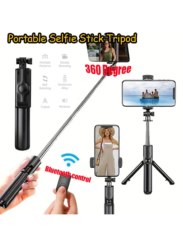 جديد S03 Selfie Stick حامل ثلاثي القوائم لنظام أندرويد IOS iphone TikTok تمديد بلوتوث مع مصراع التحكم عن بعد حامل هاتف قابل للطي