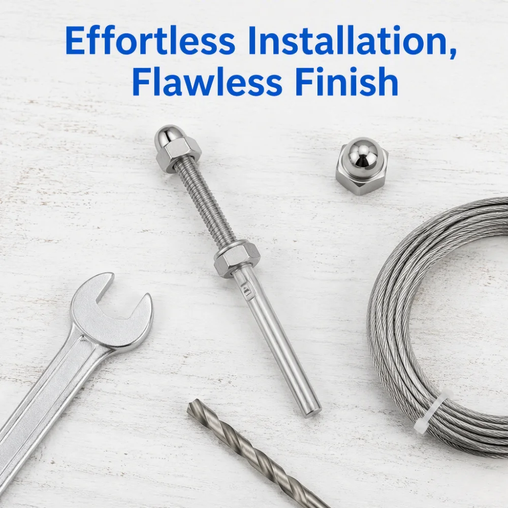 10pcs Easy Install Stainless Steel Cable Tensioner 1/8