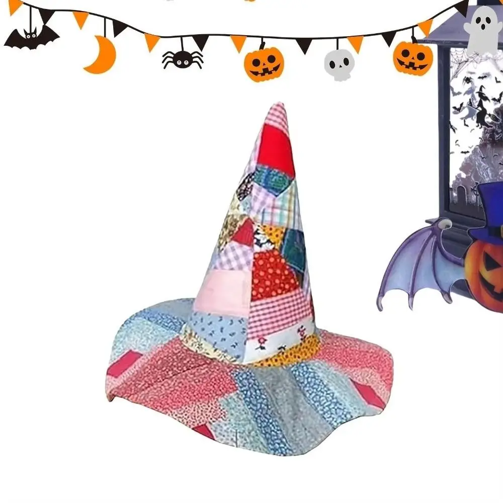 

Non-woven Quilted Witch Hat DIY Decorations Craft Halloween Party Hats Fabric Handmade Folk Art Hat Halloween Costume Accessory