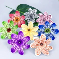 8pcs Polynesia Culture Style Foam Tiare Flower Hair Pick Tahiti Gardenia Ear Flower Hawaiian Hula Wedding Party Hair Accessories