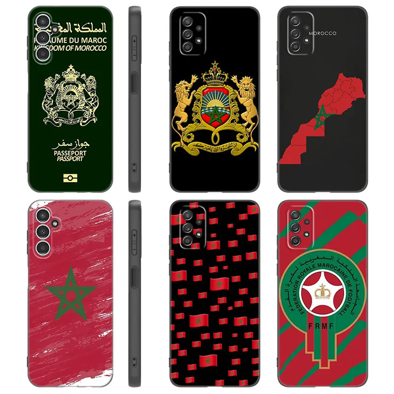 Morocco Flag Passport Case For Samsung A13 A22 A24 A32 A14 A23 A25 A34 A52S A53 A54 A73 5G A11 A12 A31 A33 A50 A51 A70 A71 A72