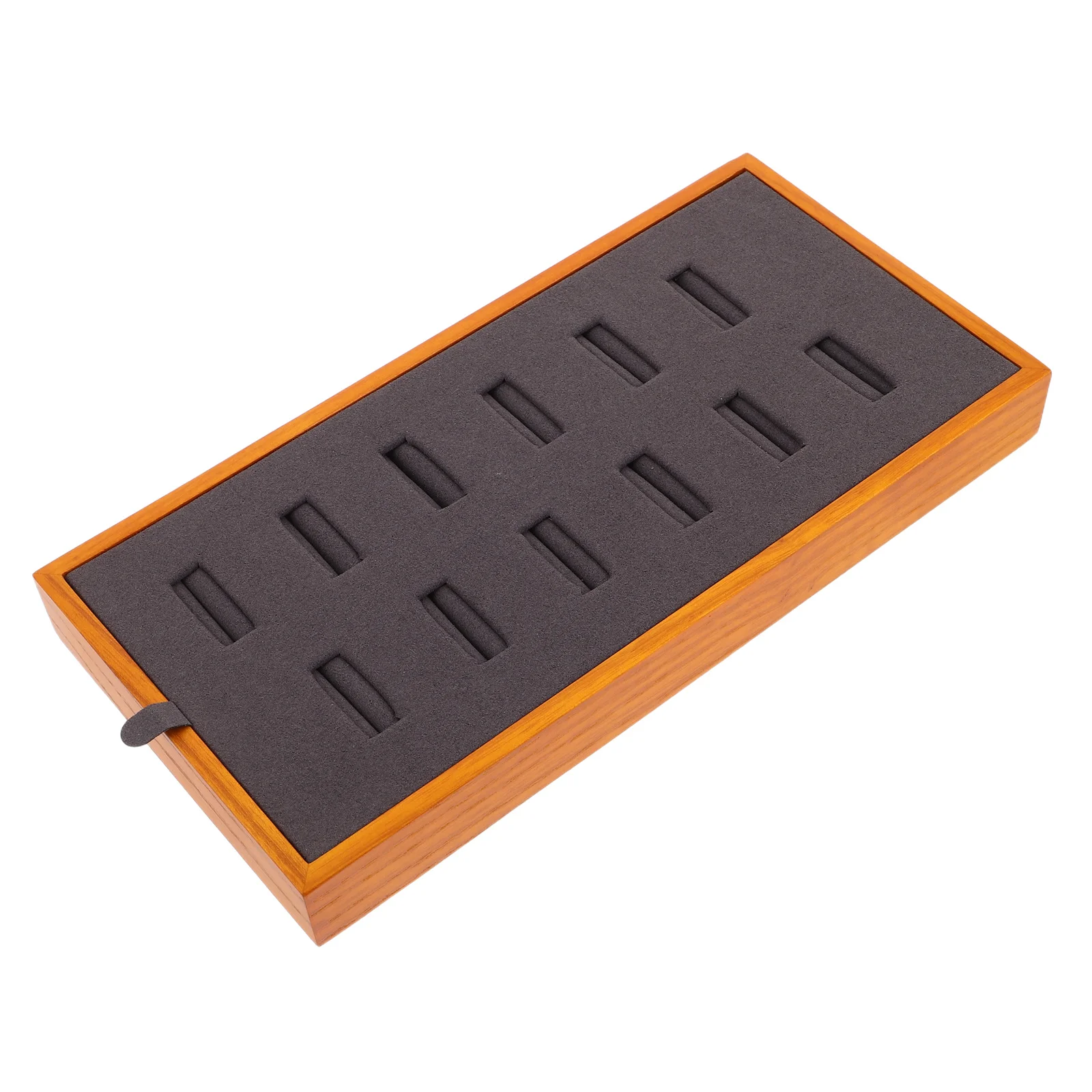 

Solid Wood Jewelry Tray 12 Slot Ring Organizer Display Box Dustproof Holder for Home Collections Store Ring Tray