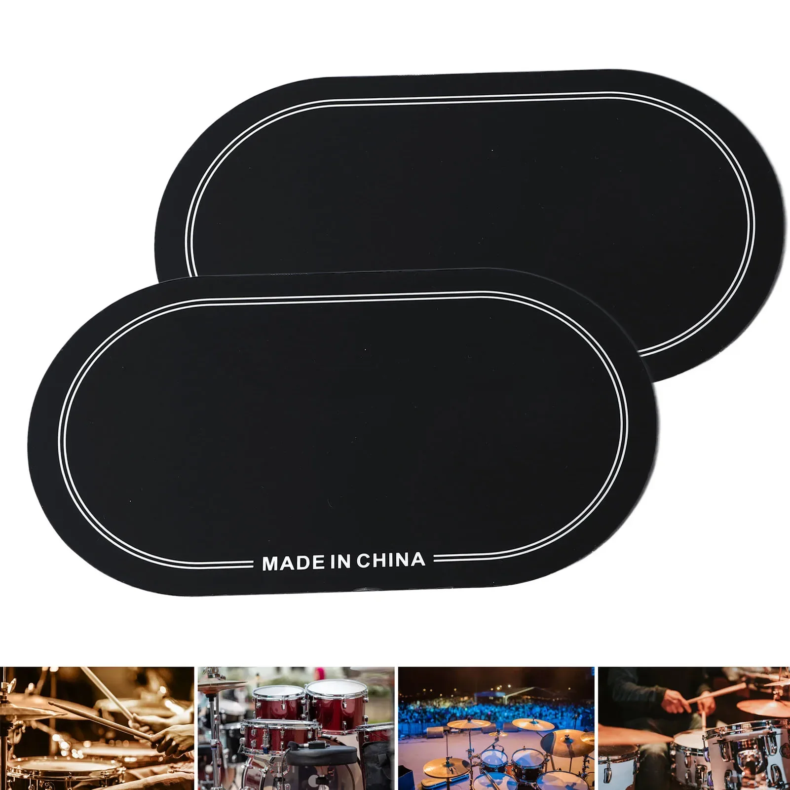 2PCS Drum Head Patch PET Wear Resistant Drumhead Patch Protector For Practice Performance Single Pedal Double Pedal