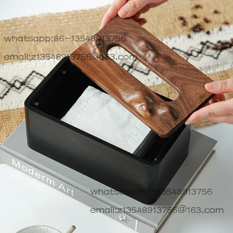 New Chinese black walnut red light sandalwood Jianshan pumping carton, multi-functional wooden tissue box, housewarming gifts