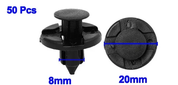 

50PCS 8mm Hole Push Clips Rivets Fasteners for Car Fender Moulding Screwdriver Bumper Repair Retainer Push Pin