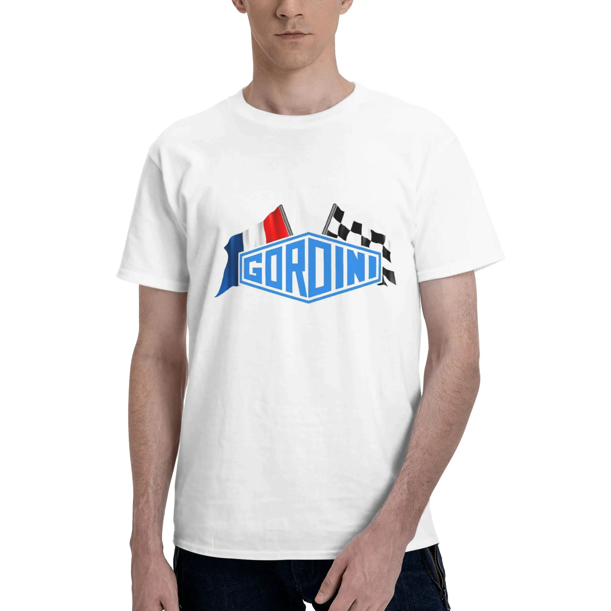 

Футболка из 100% хлопка с клетчатым флагом Gordini, мужские забавные футболки, мужские футболки с круглым вырезом и коротким рукавом, S-6XL