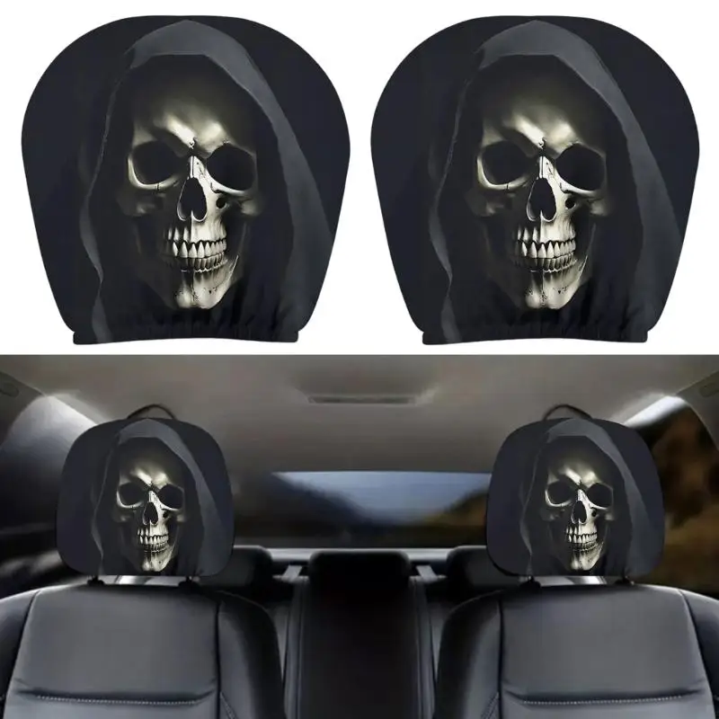 M76E Humorvoller Kopfstützenschutz für Auto-Schädel-Gesichts-Dekorationen, Polyesterstoff – Detail 5