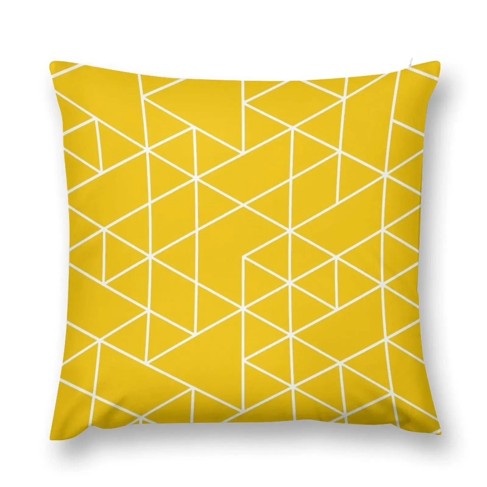 triangles, white and saturated yellow Throw Pillow Decorative Cover For Living Room Bed pillowcases pillow