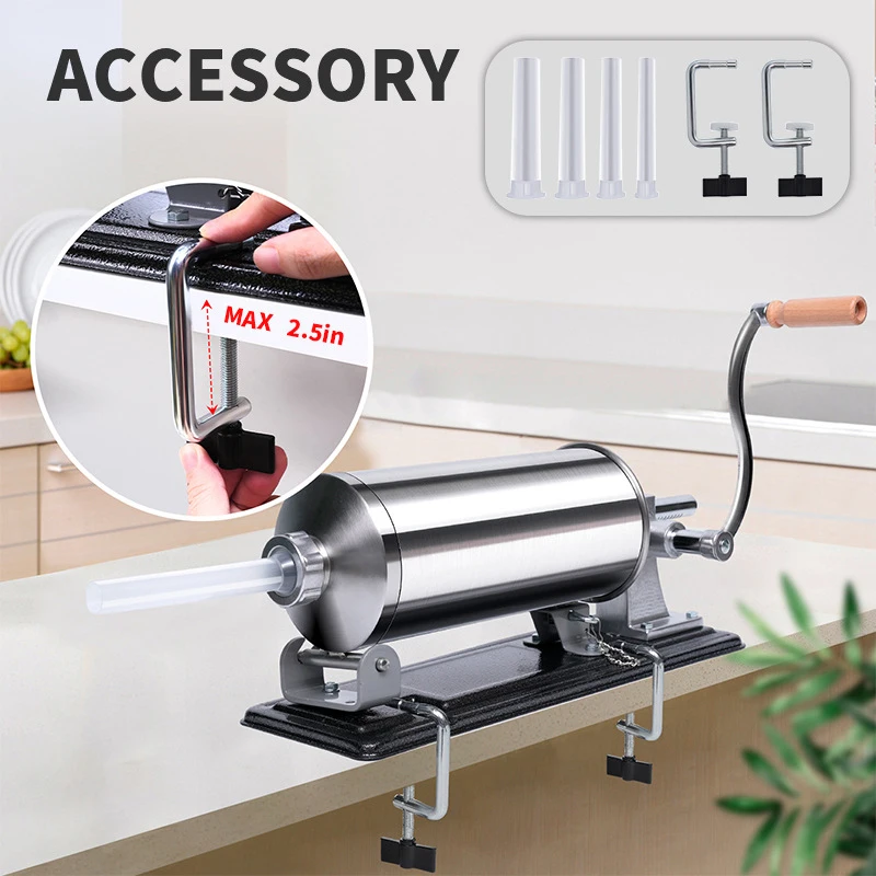 小型業務用テーブルソーセージスタッファー自家製ソーセージマシンベーコンステンレス鋼挽肉手動ソーセージスタッファー