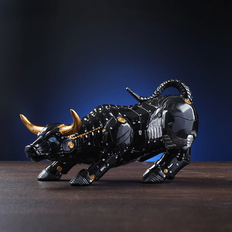Vilead 22cm The Miami Bitcoin Bull Model Statue Robot Sculpture Office Desk Home Decoration Coins Badge Wall Street OX Bitcoin