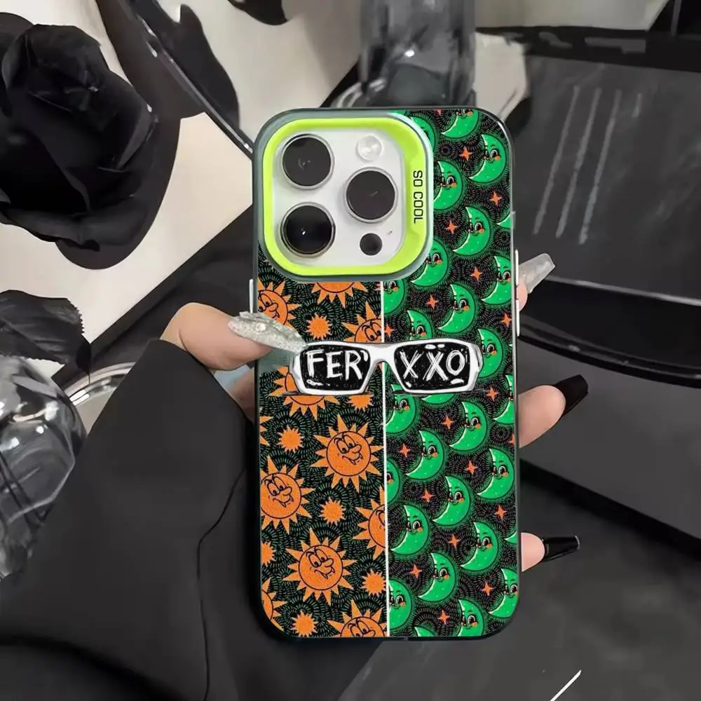 حافظة هاتف Feid Ferxxo SIXDO لهاتف iPhone 16,15,14,13,12,11,Mini,Pro,MAX غطاء مقاوم للصدمات باللون الأخضر غير اللامع