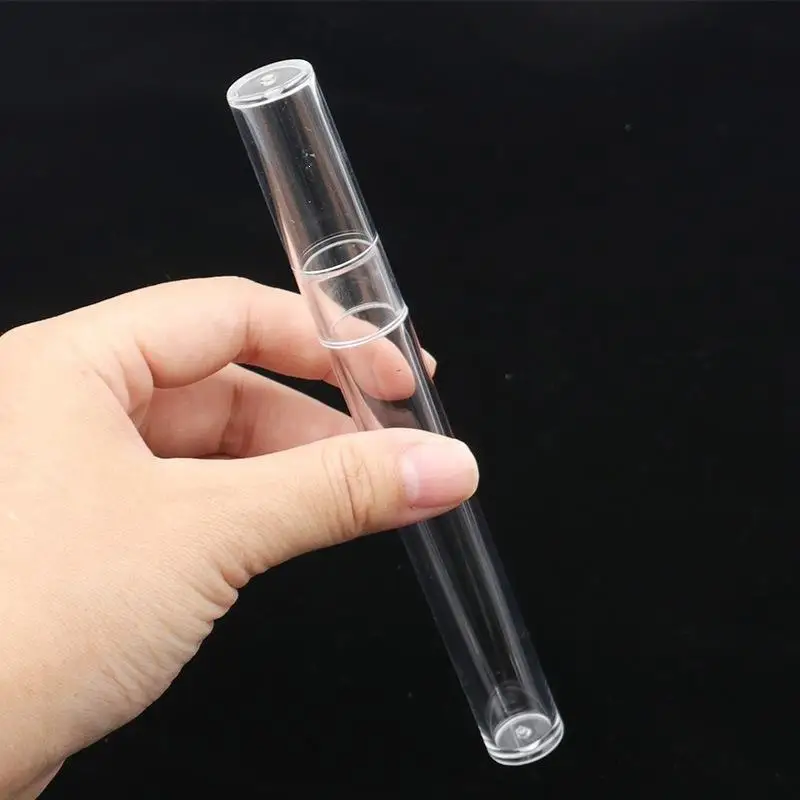1Pcs PC Packaging Tube Storage Box Clear Tweezers Box Plastic Tube Cylinder Square Pipe For Makeup Tool