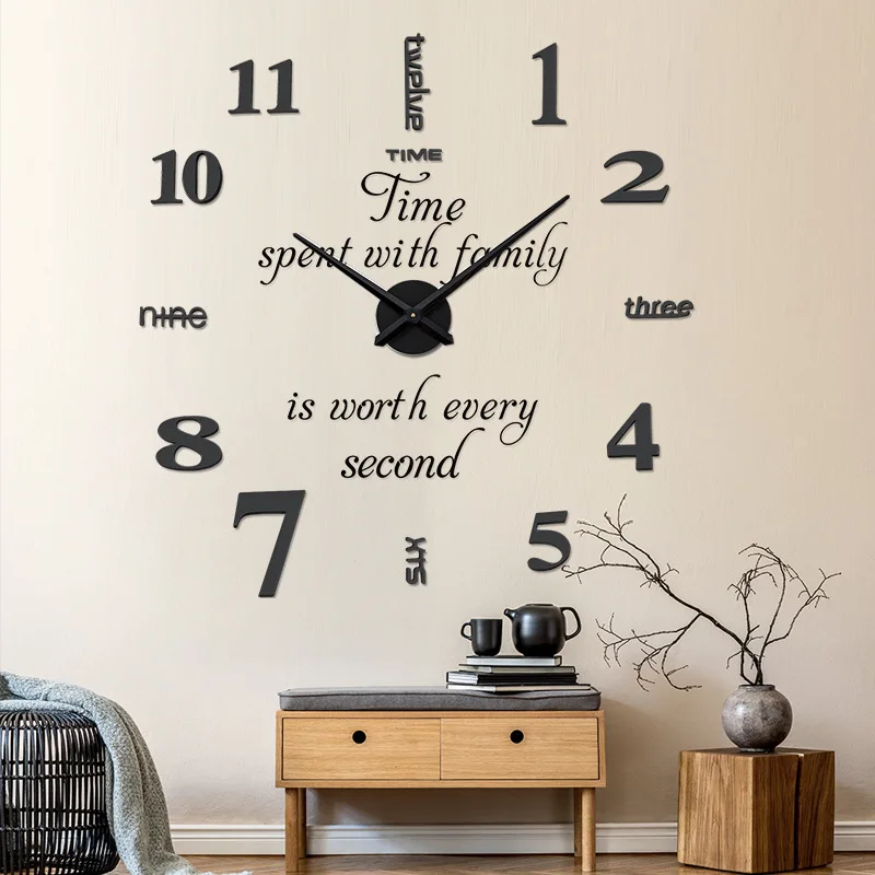 

Living room wall clock DIY simple three-dimensional clock Living room clock Quartz clock