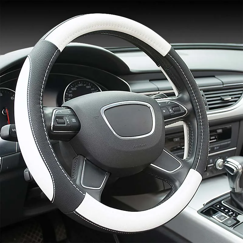 Promise Global Car Anti-Slip Leather Steering wheel Cover Universal car Steering Wheel Protective Cover Fashion Style