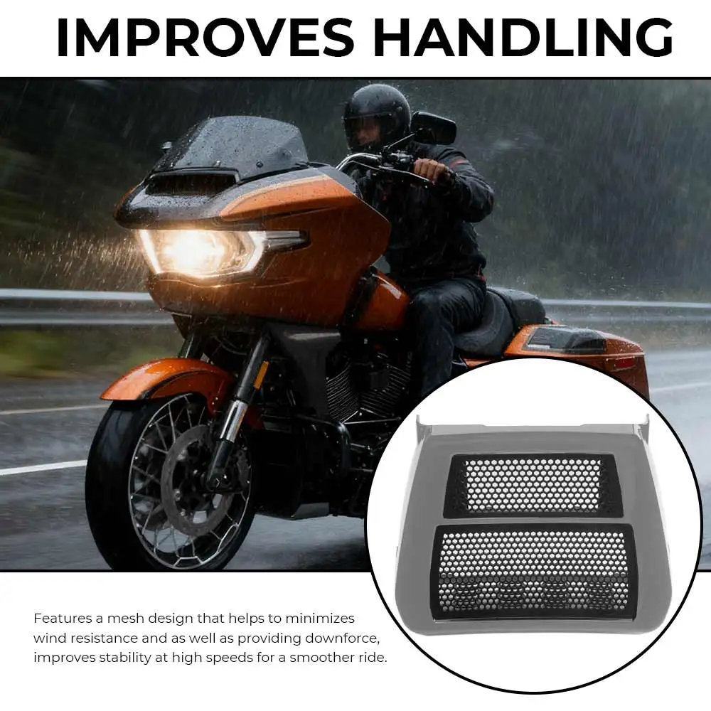 Motorcycle Side Fairing Spoilers Panel with Bracket and Radiator Chin Cover Kits For Harley Touring Road Street Glide CVO 2023+