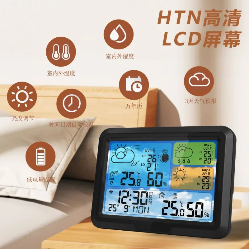 

Новые метеорологические часы, термометр и гигрометр для помещений и улицы, беспроводная многофункциональная метеостанция.