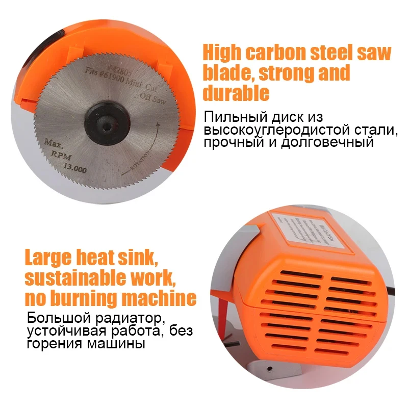 Mini Cutter 220V Benchtop Cutter 0-45 Miter Saw Hacksaw Blade 3/8 Inch For Cutting Metal Wood Plastic