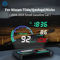 KWHUD Car OBD2 HUD Head-up Display for Nissan Qashqai/Tiida/Juke 2008-2024 Car Speed/Volt/RPM Meter WindshieldProjector