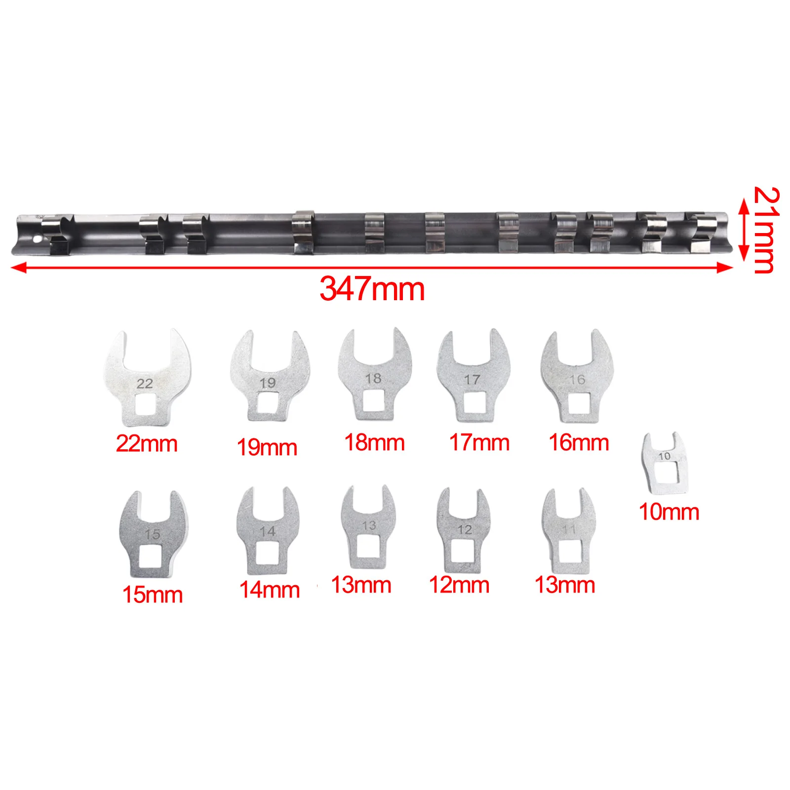 10-22mm Zestaw kluczy metrycznych Crow Foot Zestaw kluczy napędowych 3/8 cala Zestaw kluczy napędowych Crowfoot Zestaw kluczy trzpieniowych