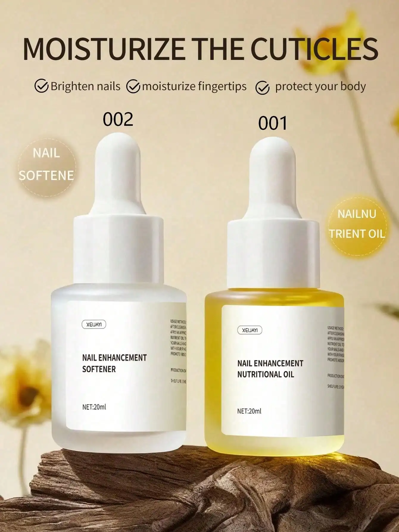 XEIJAYI 2pcs 20ml of Our Cuticle Oil Care - Nail Softener and Dead Skin Exfoliant, Used for Nail Salon Care Before Nail Care