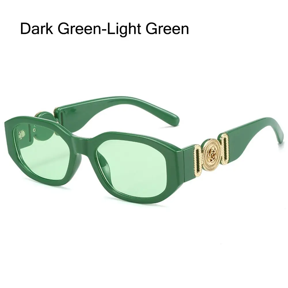 Summer Trendy Thick Frame UV Protection Sun Glasses Vintage Shades Irregular Sunglasses with Metal Rose Design
