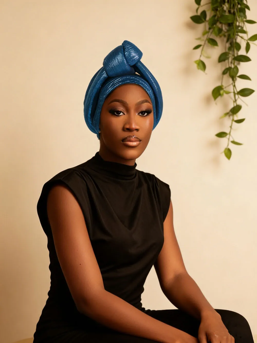 

Glitter Knoted Head Wraps African Auto Gele Nigeria Wedding Headtie Party Headwear Muslim Hat Fashion Women's Turban Cap