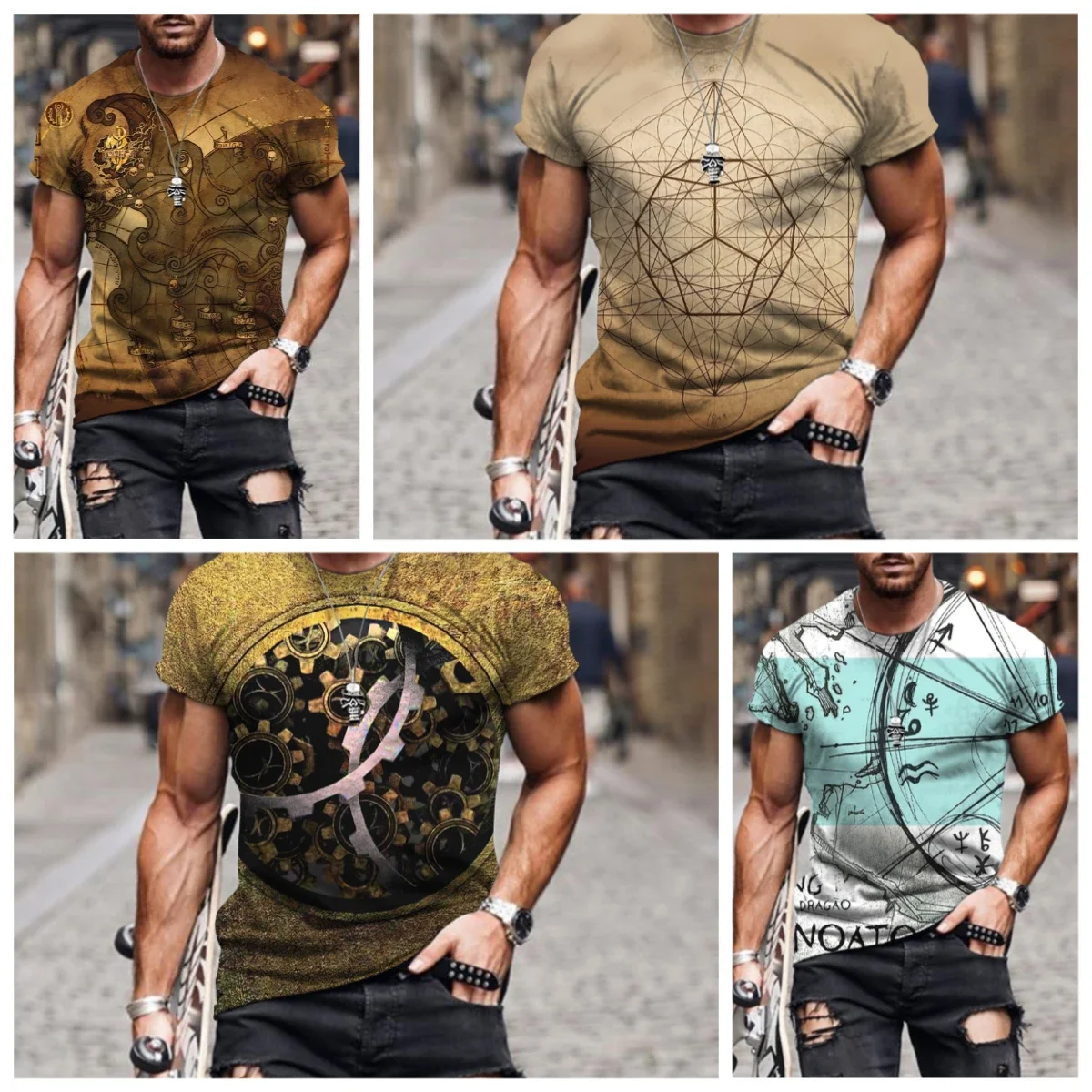 

Новинка 2025, мужская быстросохнущая футболка с 3d принтом, американская модная тенденция, спортивная футболка, удобная и повседневная футболка с короткими рукавами Y2K