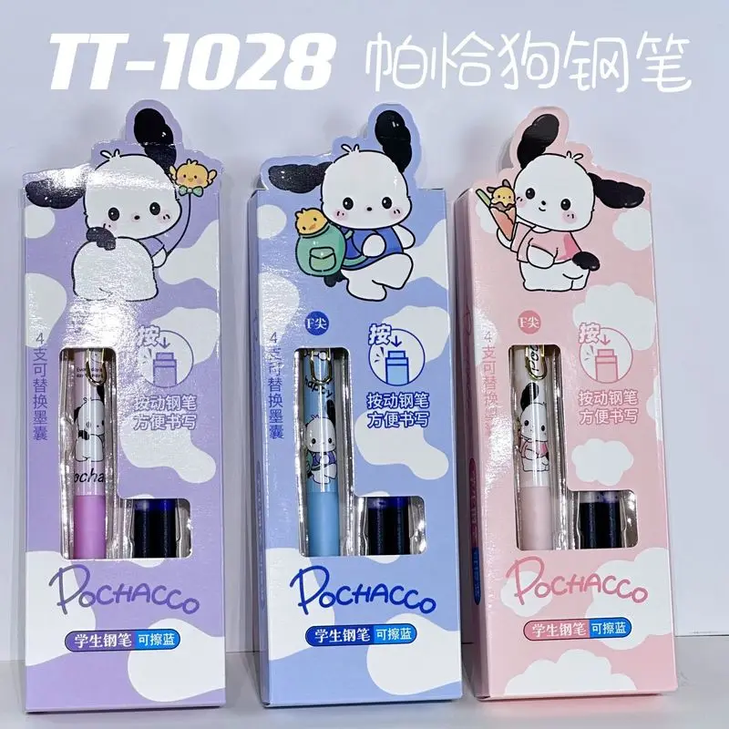 Imagem -02 - Sanrio Fountain Pen Grupo Olá Kitty Kuromi Cinnamoroll Canetas Estudante Tinta Substituível Material Escolar Escritório Papelaria Pcs 18 Pcs