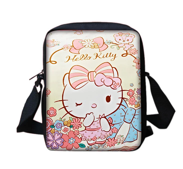 Bonito dos desenhos animados sanrioes cinnamoroll menino meninas impresso ombro saco do mensageiro criança bolsa casual das mulheres dos homens saco de telefone saco de compras