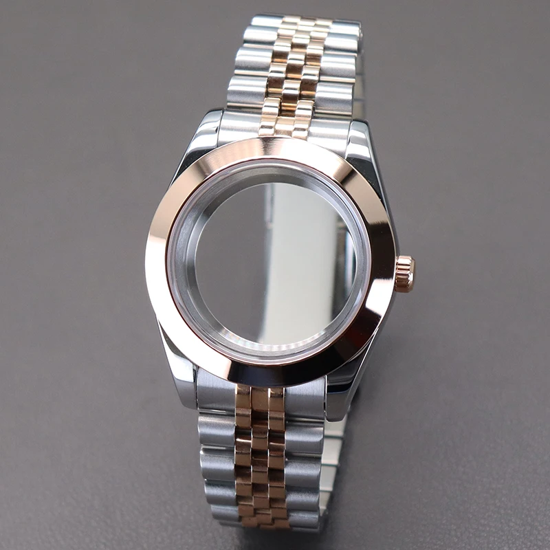 NH35 40mm 36mm Ms. Watch Case 5-link Bracelet Sapphire Crystal Glass For Seiko NH35 NH36 NH34 NH38 Miyota 8215 Movement Air King