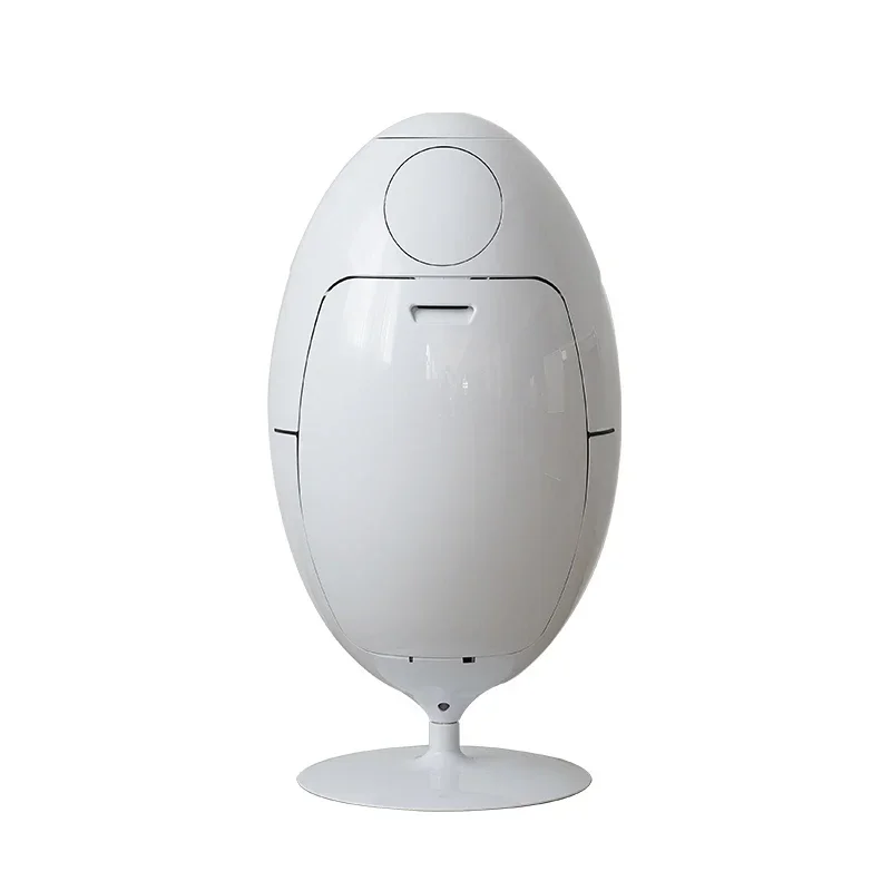 Nordic designer dinosaur egg trash can household living room rotating round sorting storage bucket
