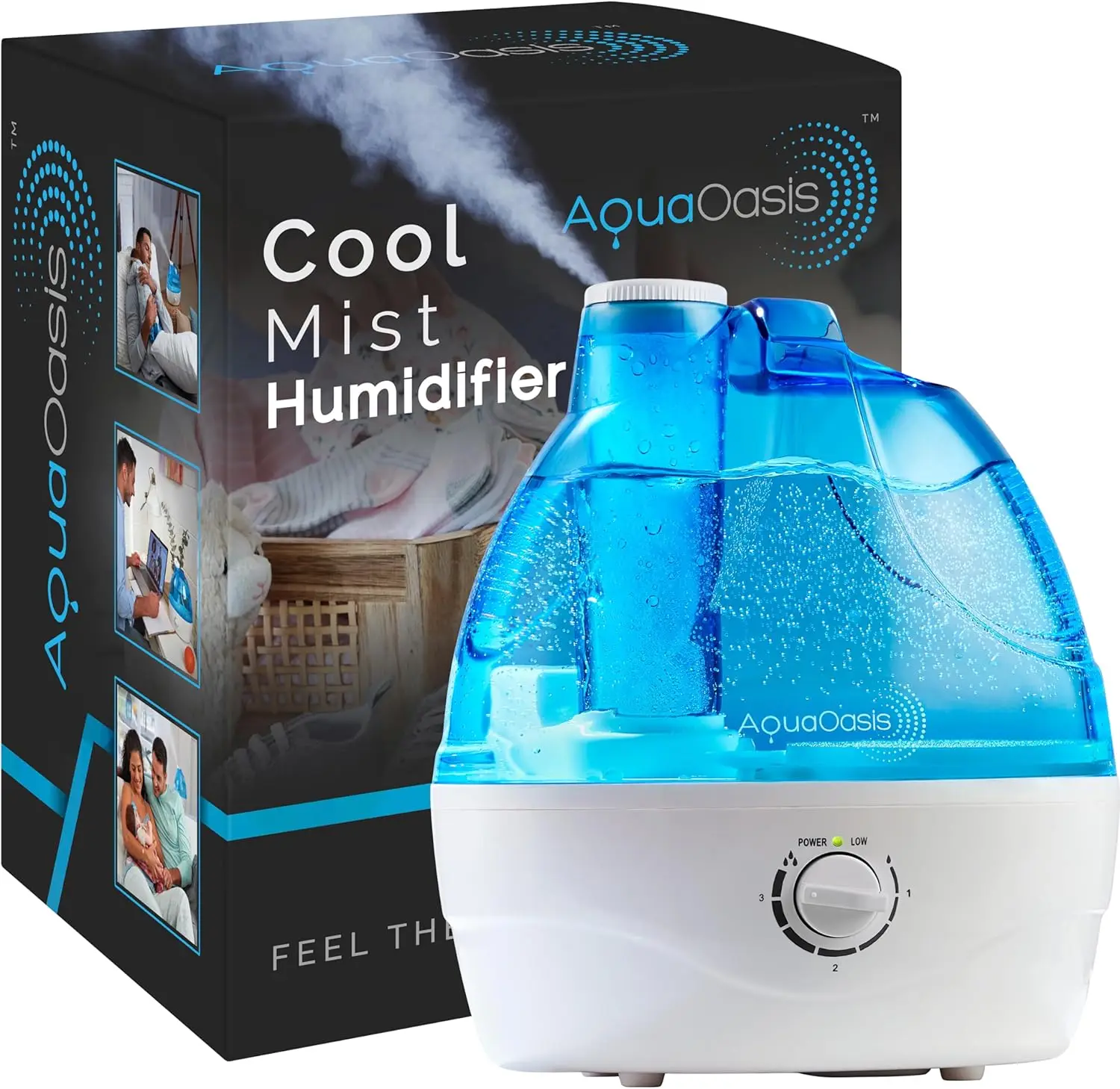 

Cool Mist Humidifier (2.2L Water Tank) Quiet Ultrasonic Humidifiers for Bedroom & Large room - Adjustable -360 Rotation
