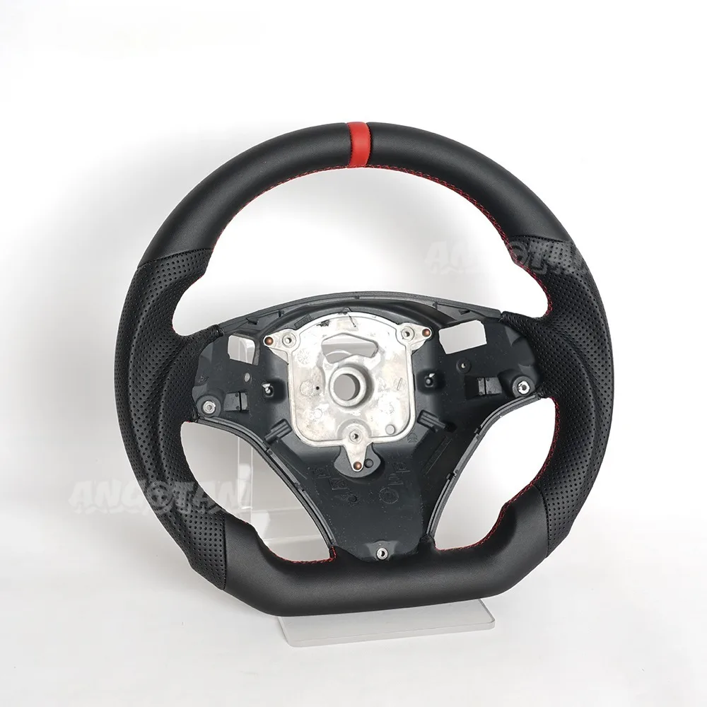 

Full Leather Steering Wheel For BMW E90 E91 E92 E93 E89 328i 335i 325i 2005-2012 Steering Wheel Flat Bottom With Paddle Holes