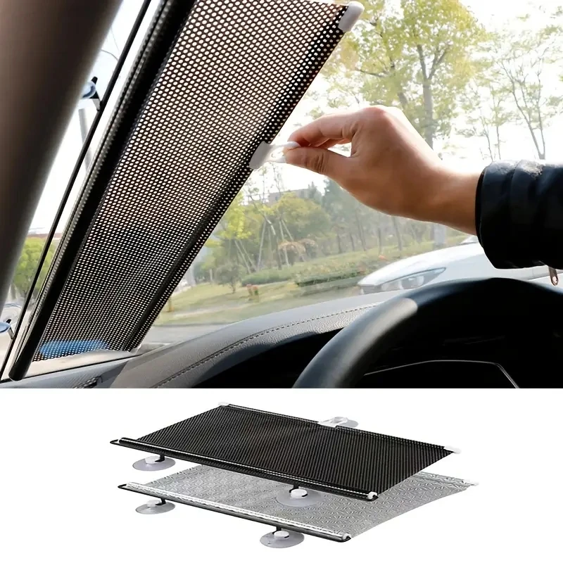 

Retractable Foldable Car Window Sunshade Windshield Sunshade Cover Shield Curtain Auto Sun Shade Block Anti-UV Car Window Shade