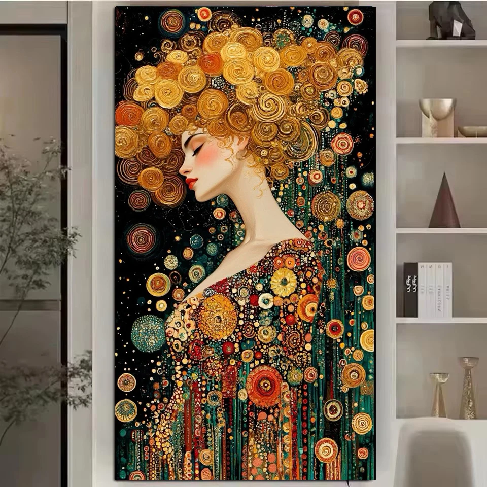 

Gustav Klimt Inspired Female Portrait DIY 5D Diamond Painting New Arrival Full Square Round Drill Mosaic Diamond Art Big Size