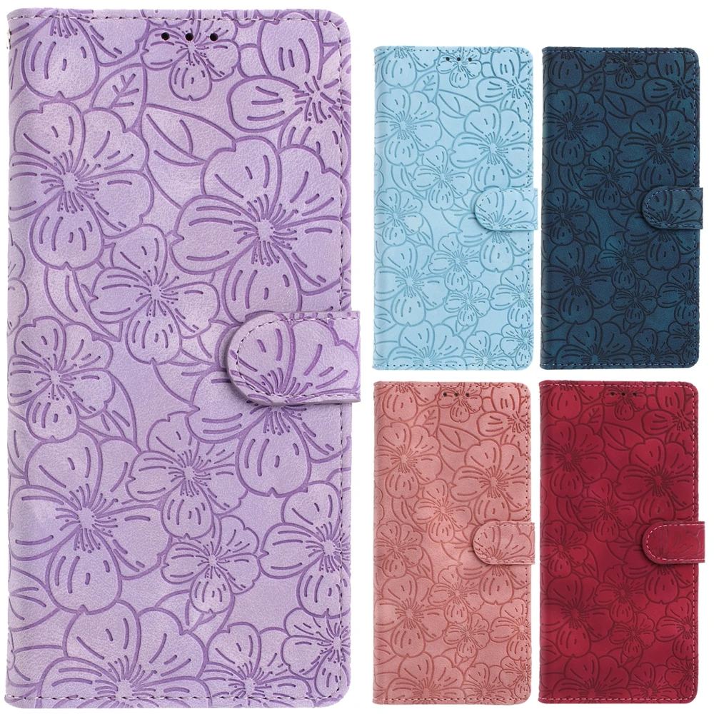 

Leather Phone Case for Motorola MOTO G86 G56 G06 G75 G35 G05 G55 G15 G85 G84 G54 G14 G24 Cases Flip Wallet Cover Cherry Blossom