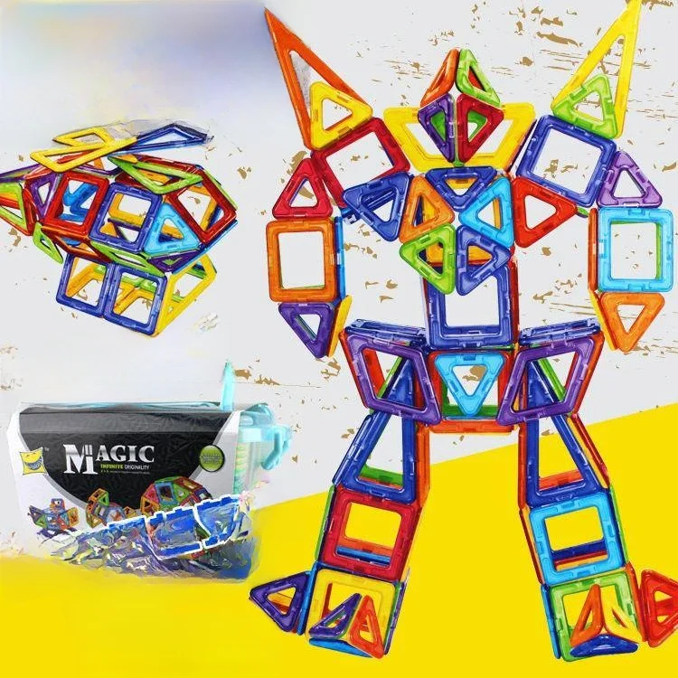 

Versatile Magnetic Tile Blocks Children's Educational Toys Storage Box 144 Pieces Strong Magnetism Smooth Surface for Boys An...