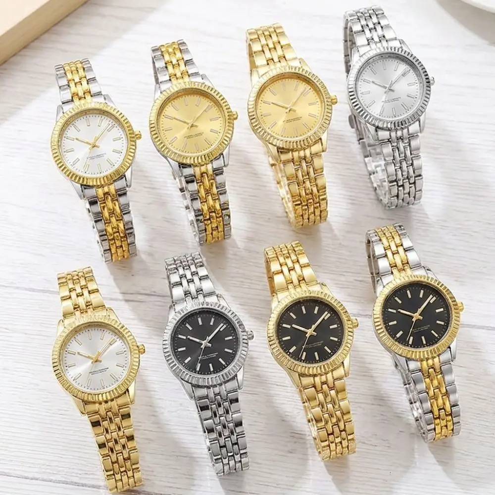 Fashion Stainless Steel Quartz Watches Quartz Folding buckle Women Wristwatch Luxury Gift Simple Wrist Decoration Women Girl