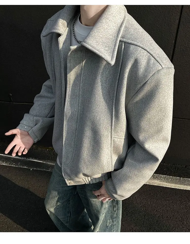 

Мужская куртка из шерстяной смеси: повседневная, с защитой от ударов, для безопасности и защиты, модная