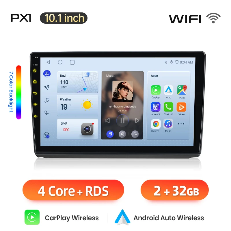 AWESAFE Draadloze CarPlay Android Auto Radio voor Renault Trafic Nissan Primastar Opel Vivaro 2006-2010 GPS Navigatie Plug and Play RDS - afbeelding 1